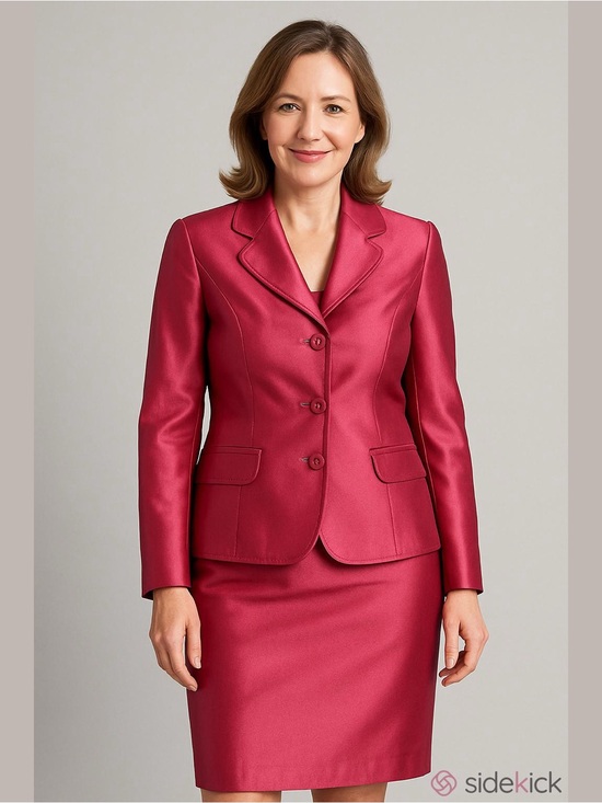 Anne Klein Jackets & Blazers - Anne Klein Suit Tea Rose Blazer Skirt Set Top Stitch Covered Buttons Size 8P